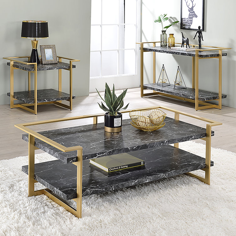 Marble and gold coffee best sale table set